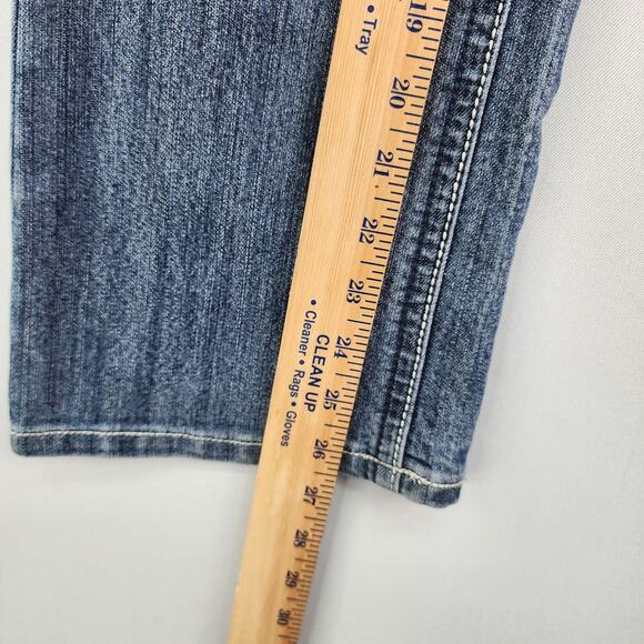 Earl Jeans Women’s 8P Bootcut Blue Stretch Denim Mid Rise Embellished Soft 32x26 - Picture 10 of 13